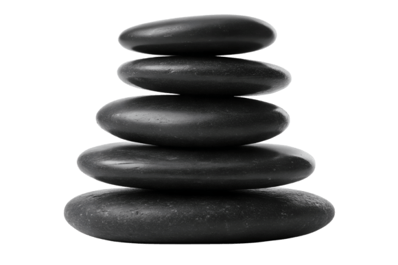 Download Stack of Smooth Black Stones Isolated - Stones Collection