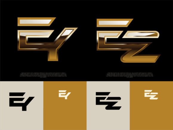 Download 2 Sets of EY-EZ Initials Luxury Logos - Luxury logos Collection