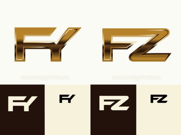 Download 2 Sets of FY-FZ Initials Luxury Logos - Luxury logos Collection