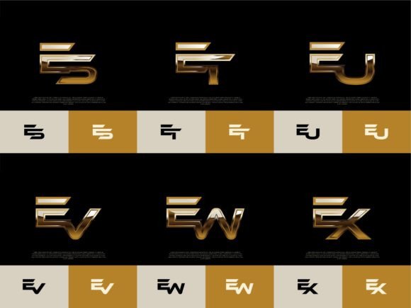Download 6 Sets of ES-EX Initials Luxury Logos - Luxury logos Collection